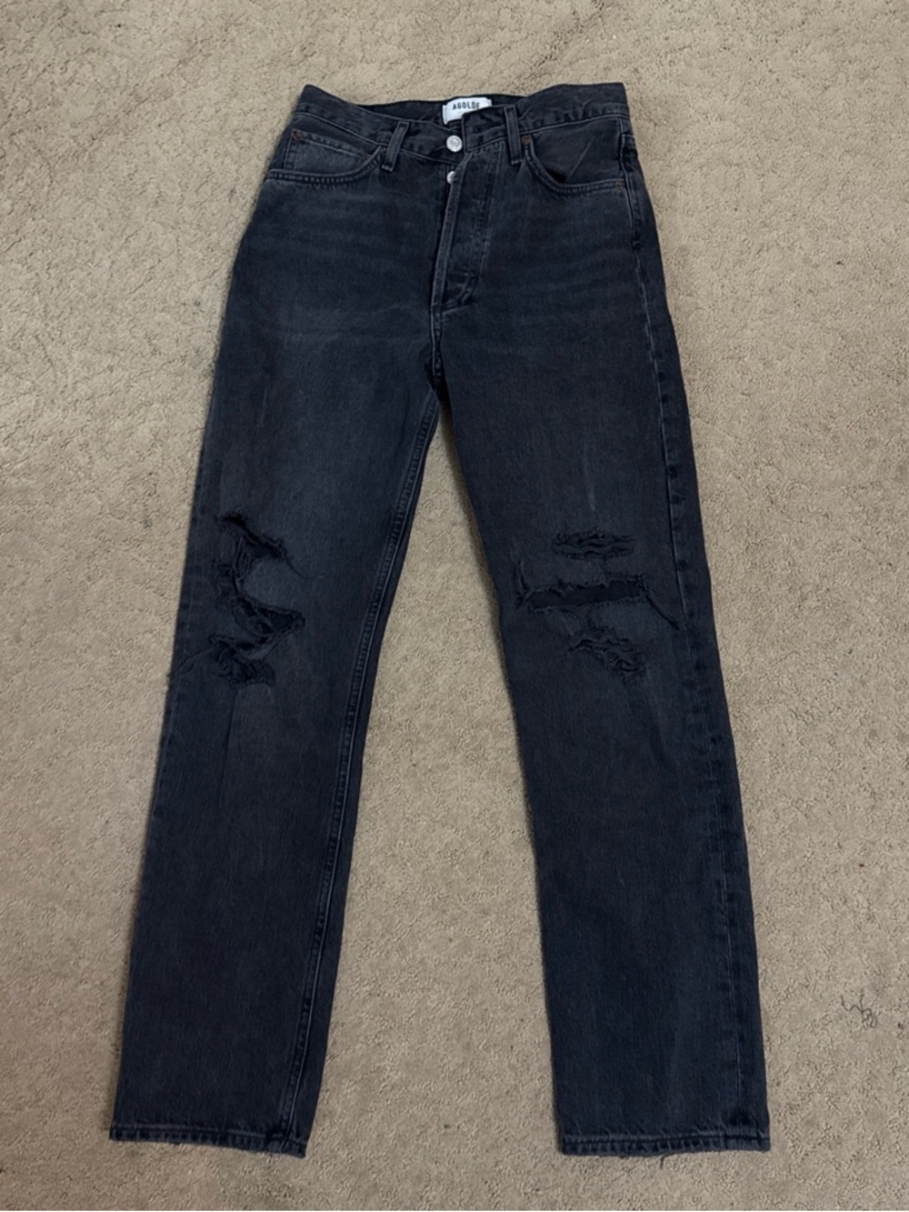 Agolde Black Distressed Jean
